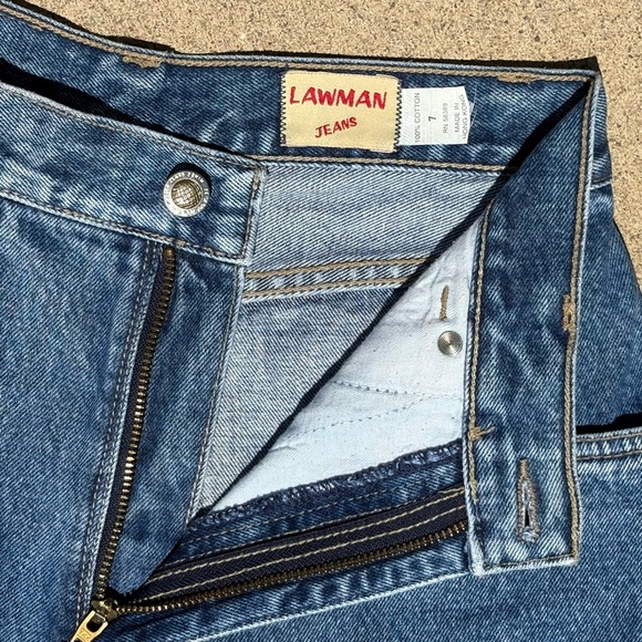 Vintage 90’s Lawman sz 7 Coastal Cowgirl High-Rise Western Mom Jeans Tapped Leg - Picture 4 of 13